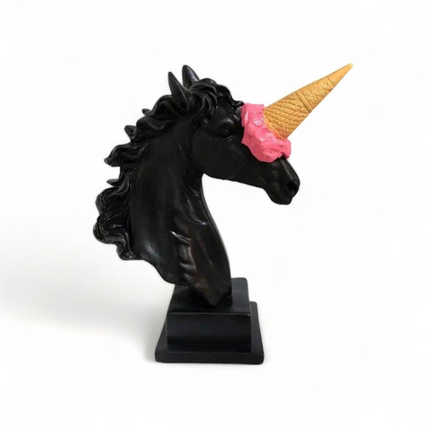 Unicorn Horse Ice Cream Black - vinterro